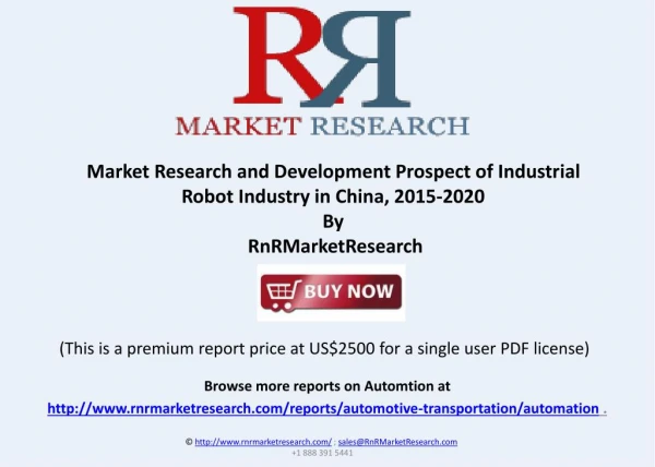 Robot Industry Research Report in China, 2015-2020