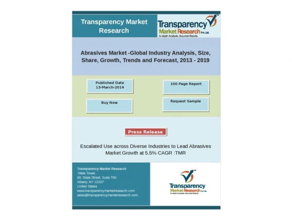 Abrasives Market- Global Industry Analysis, Size, Share, Gro
