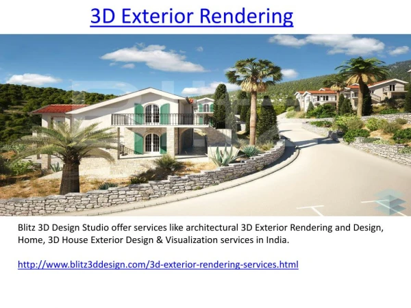 3D Exterior Rendering Services Provide Company