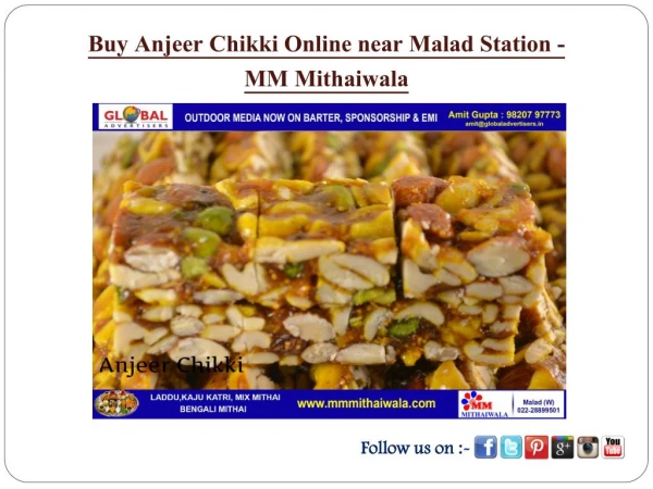 Buy Anjeer Chikki Online near Malad Station - MM Mithaiwala