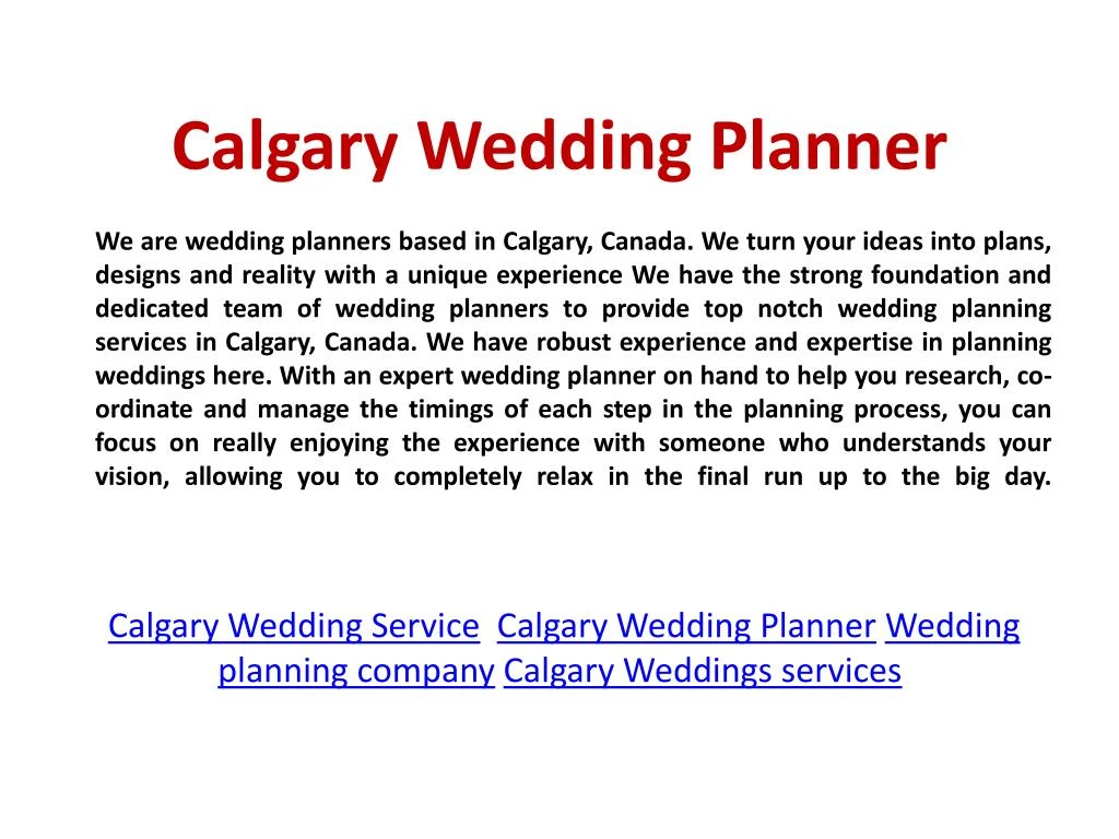 calgary wedding service calgary wedding planner wedding planning company calgary weddings services