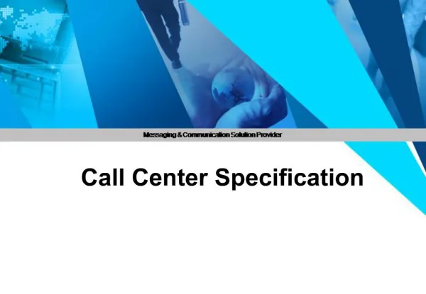 Call Center Specification