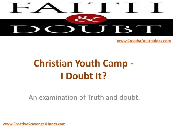 Christian Youth Camp - I Doubt It?