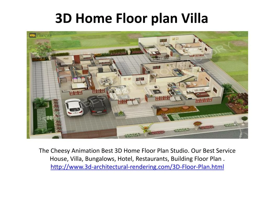 3d home floor plan villa