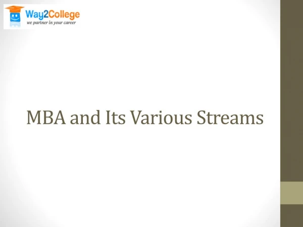 MBA and Its Various Streams