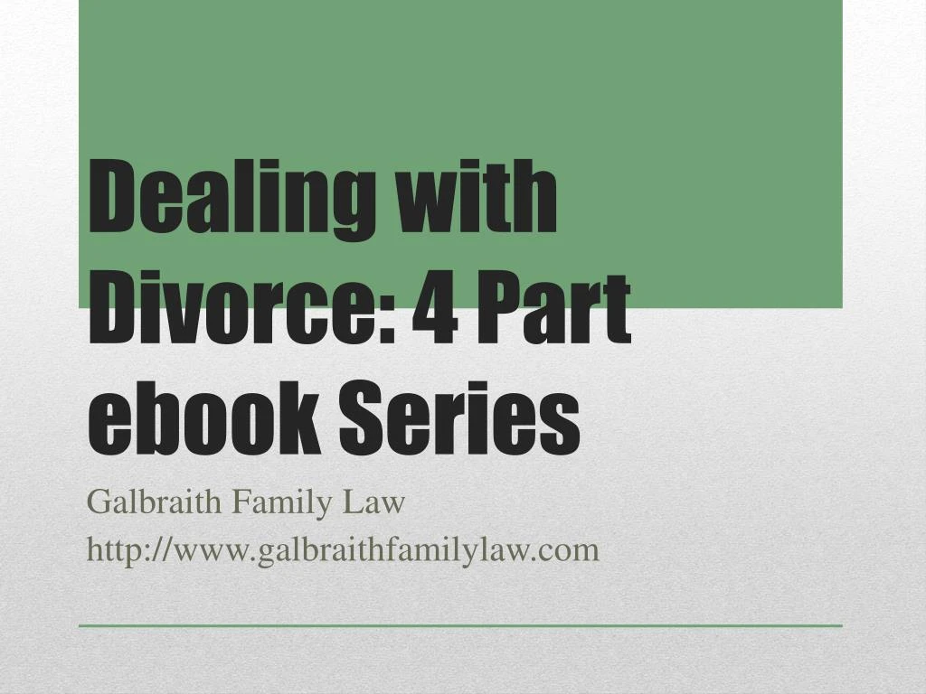 dealing with divorce 4 part ebook series