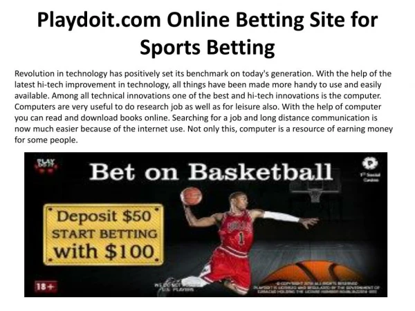 Playdoit.com Online Betting Site for Sports Betting