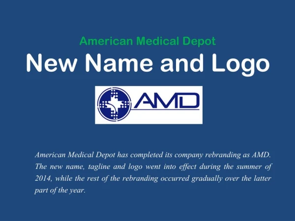 American Medical Depot - New Name and Logo