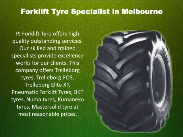 Forklift Tyre Specialist in Melbourne