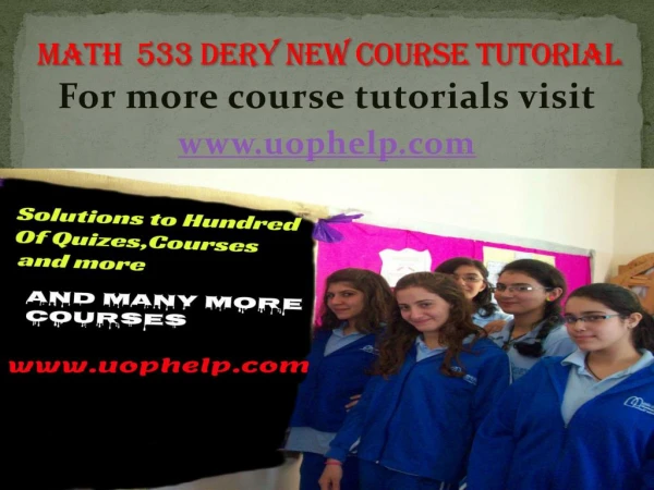 MATH 533 dery Courses/ uophelp