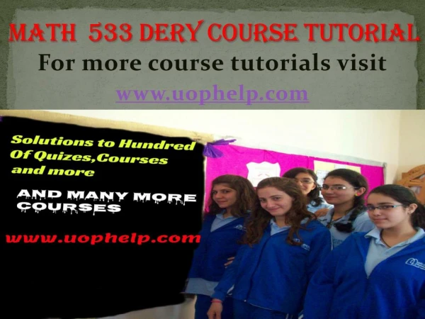 MATH 533 dery new Courses/ uophelp