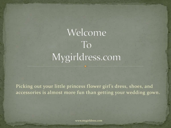 Beautiful Flower Girl Dresses - Mygirldress.com