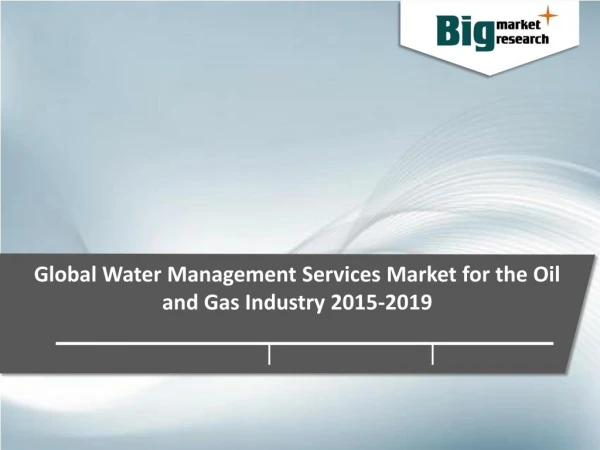 Global Water Management Services Market 2015-2019