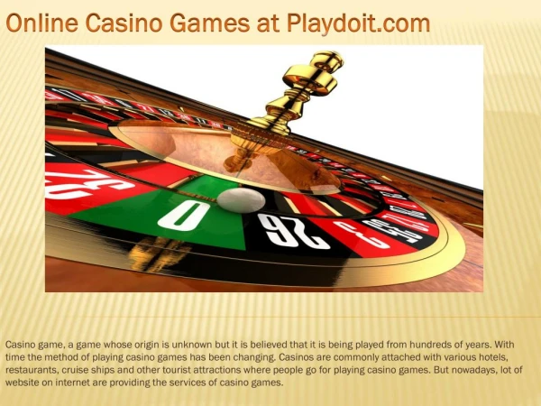 Online Casino Games at Playdoit.com