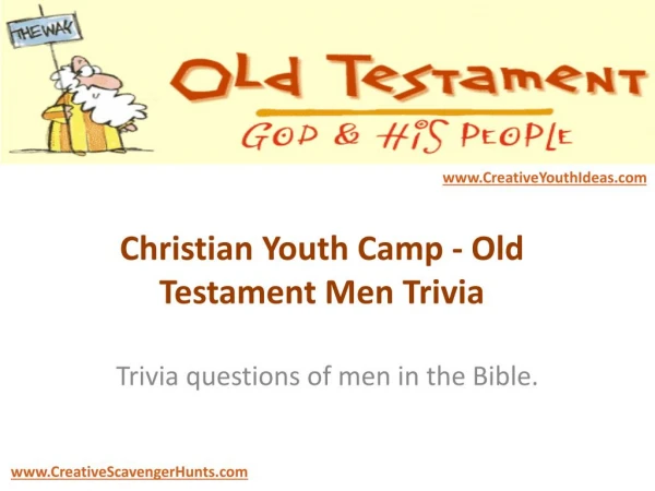 Christian Youth Camp - Old Testament Men Trivia