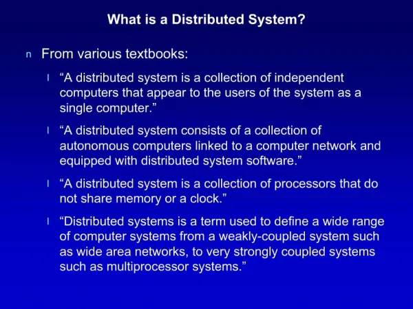 What is a Distributed System