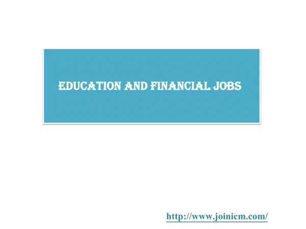 Education and Financial Jobs