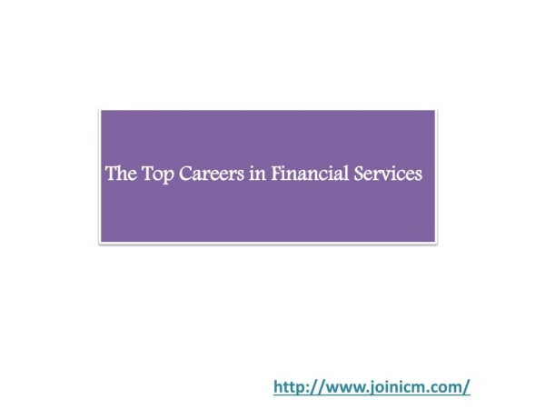 The Top Careers in Financial Services