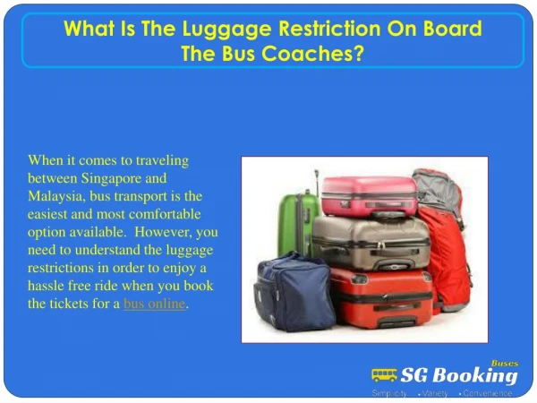 What is the luggage restriction on board the bus coaches?