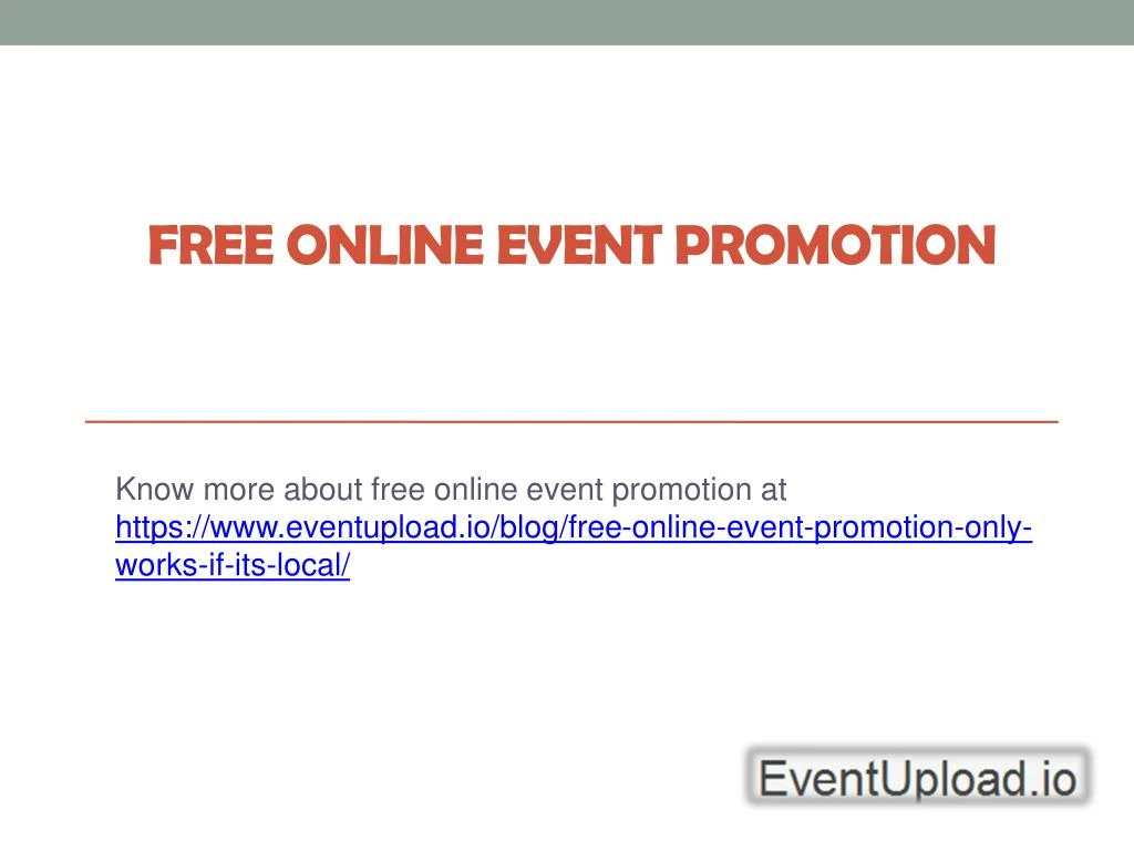 free online event promotion