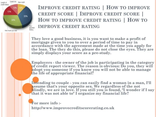 how to improve credit score http://www.improvecreditscorerating.co.uk rating