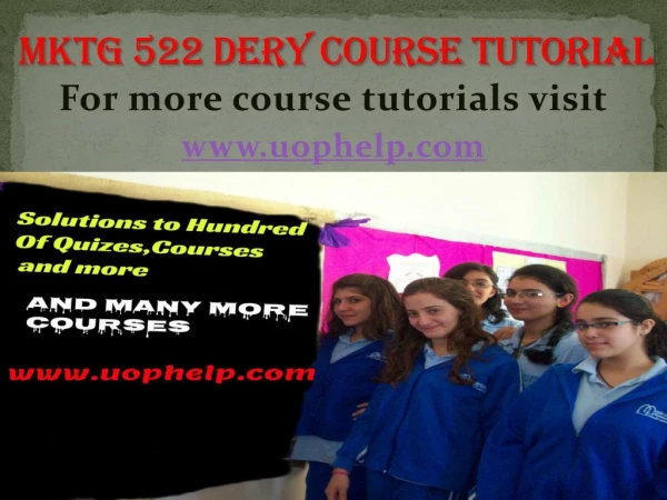 MKTG 522 dery Courses/ uophelp