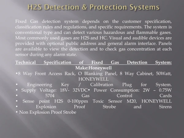 Solas Marine - H2S Safety Systems in Dubai