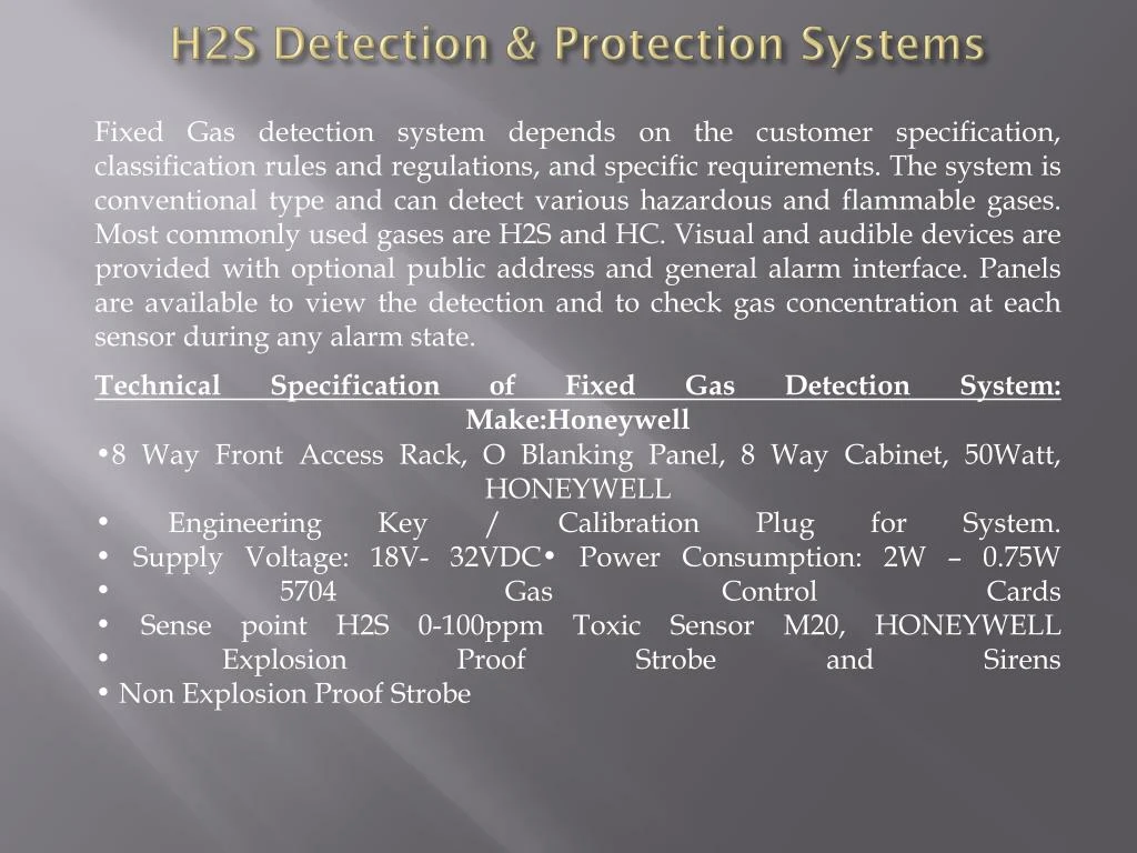 h2s detection protection systems