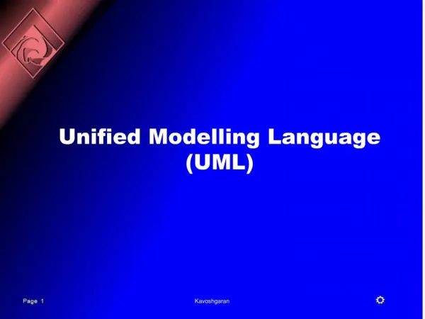 Unified Modelling Language UML