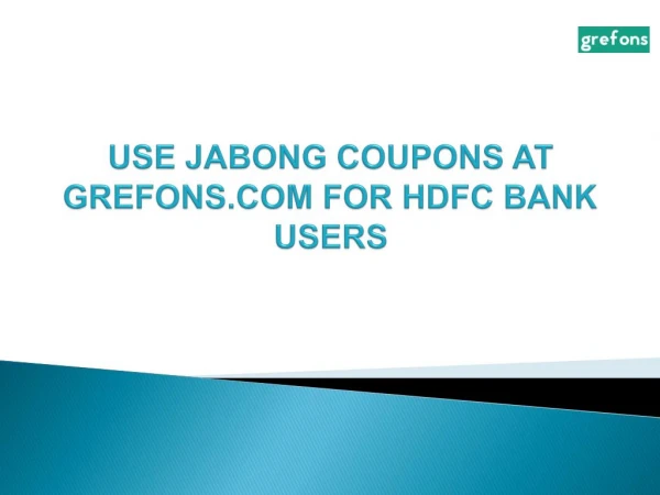 Jabong coupons for HDFC bank users