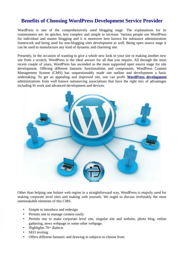 Benefits of Choosing WordPress Development Service Provider