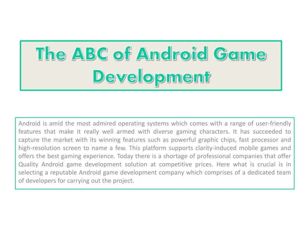 the abc of android game development