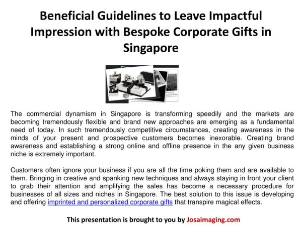 Beneficial Guidelines to Leave Impactful Impression with Bespoke Corporate Gifts in Singapore