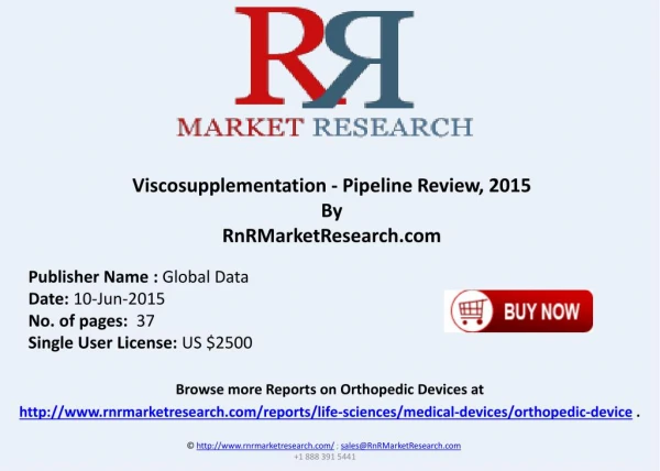 Viscosupplementation Comparative Analysis Pipeline Review 2015