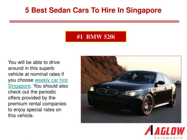 5 Best Sedan Cars to hire in Singapore