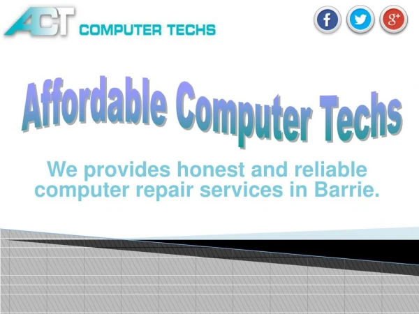 Reliable Computer repairs services in Barrie