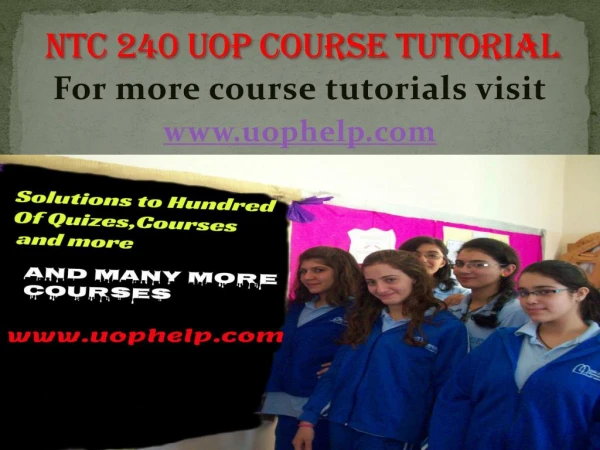 NTC 240 uop Courses/ uophelp