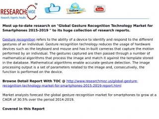 Global Gesture Recognition Technology Market for Smartphones 2015-2019 - slide 1