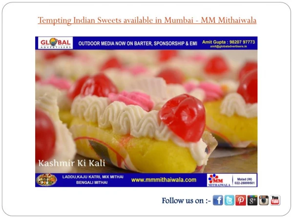 Tempting Indian Sweets available in Mumbai- MM Mithaiwala