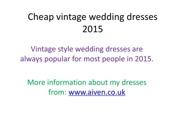 Cheap vintage wedding dresses