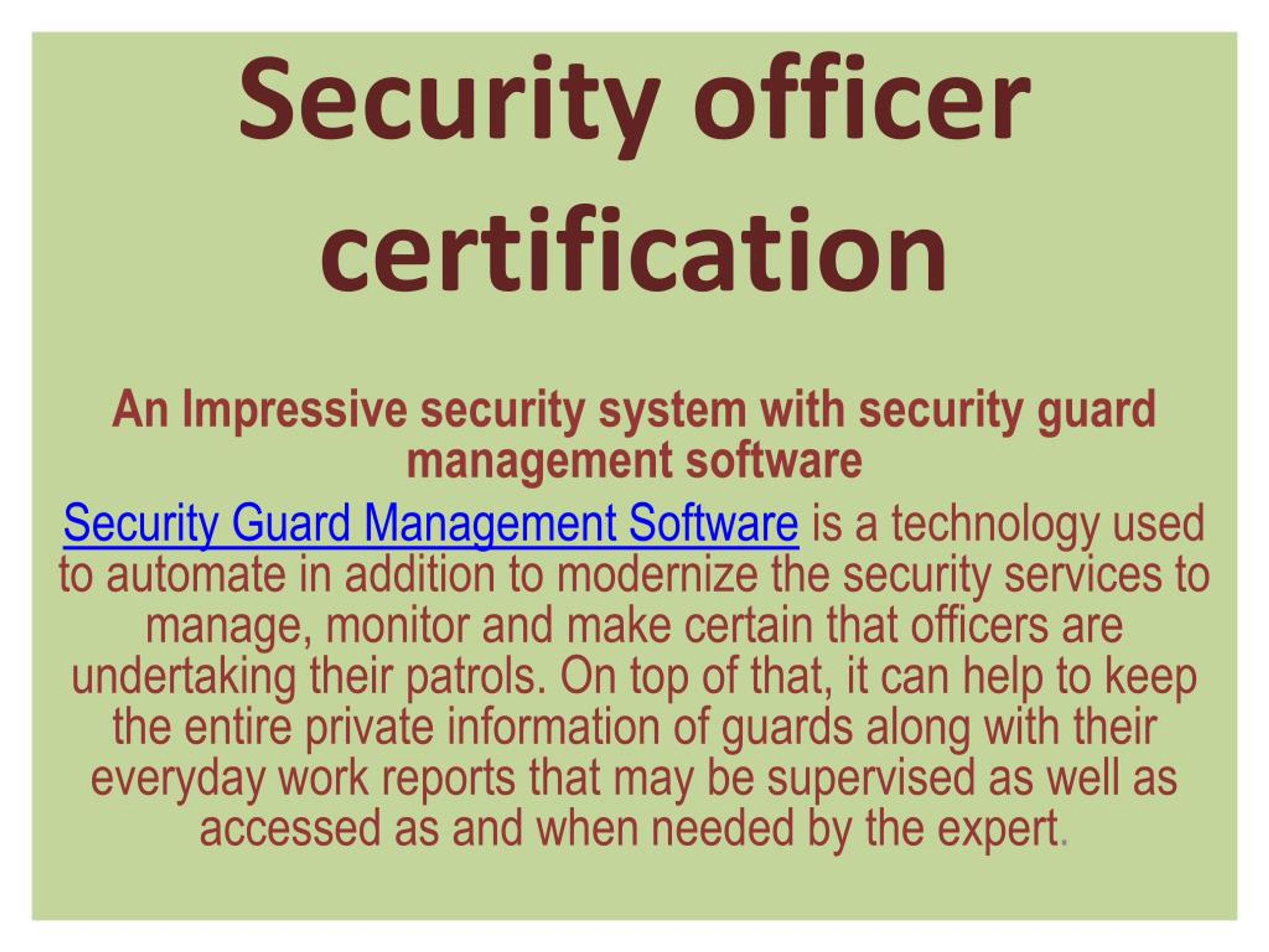 PPT - Security officer certification PowerPoint Presentation, free ...