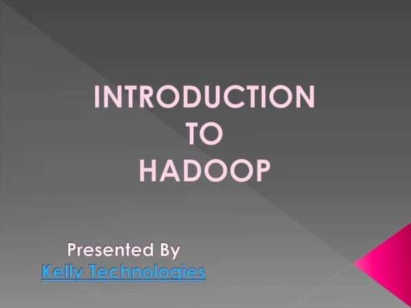 Hadoop training institutes in Bangalore