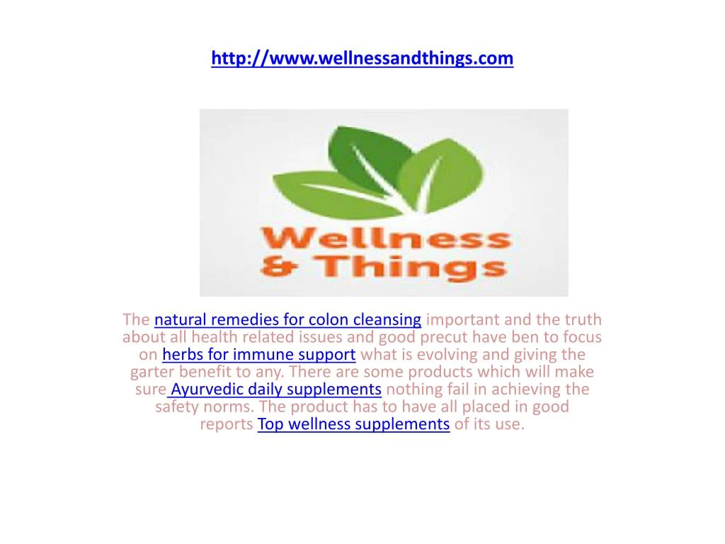 http www wellnessandthings com