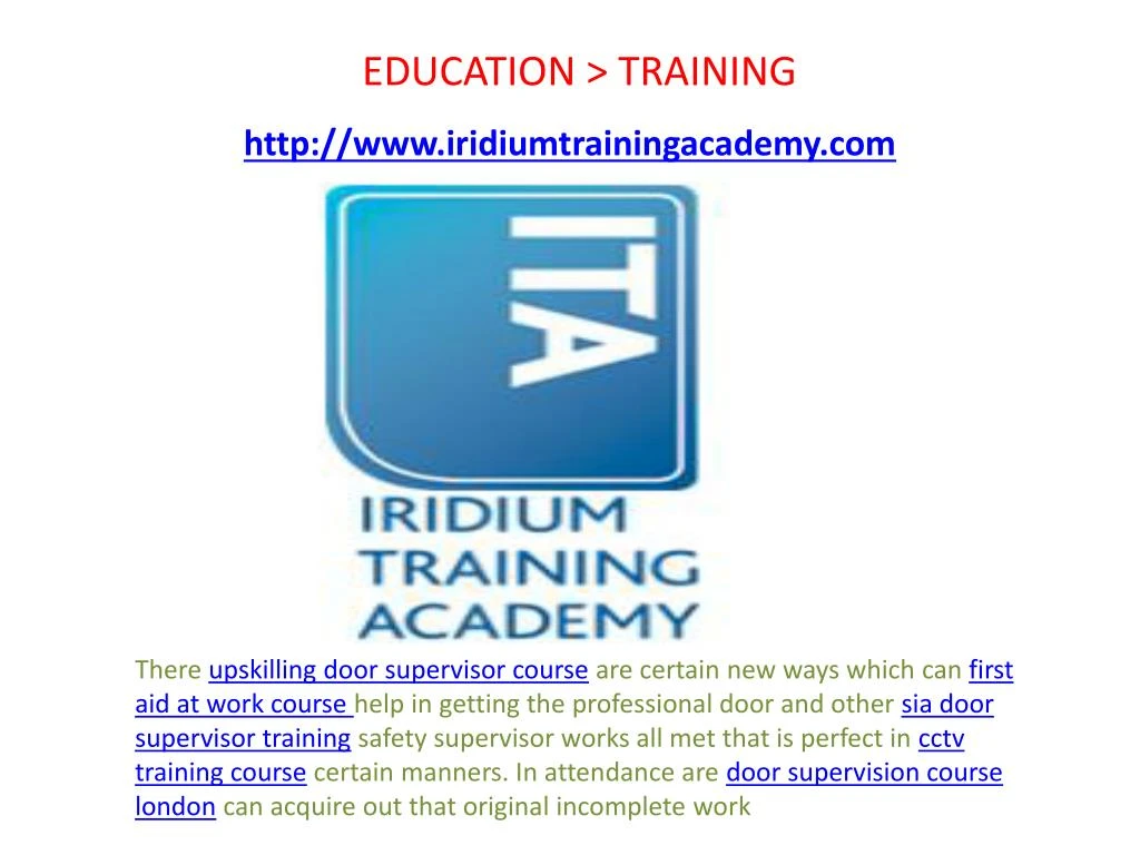 http www iridiumtrainingacademy com