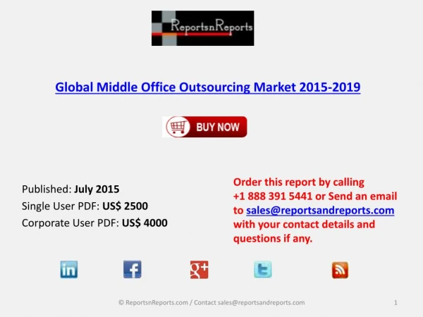 Global Middle Office Outsourcing Market 2015-2019