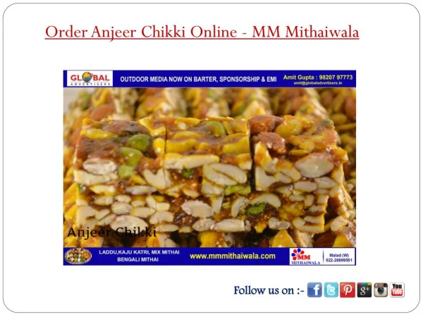 Order Anjeer Chikki Online - MM Mithaiwala