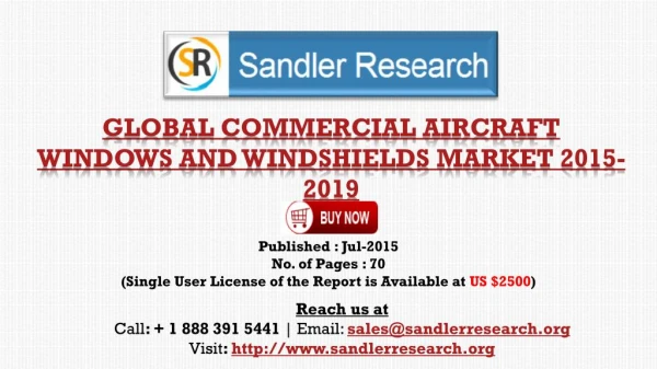 2019 Global Commercial Aircraft Windows and Windshields Market Revenue Analysis and Forecasts Report