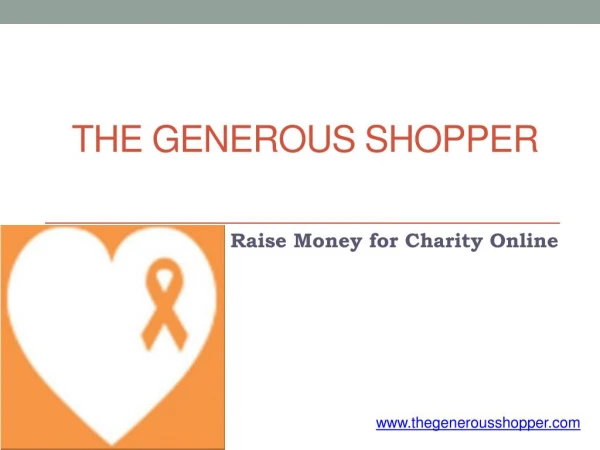 Raise Money for Charity Online with The Generous Shopper