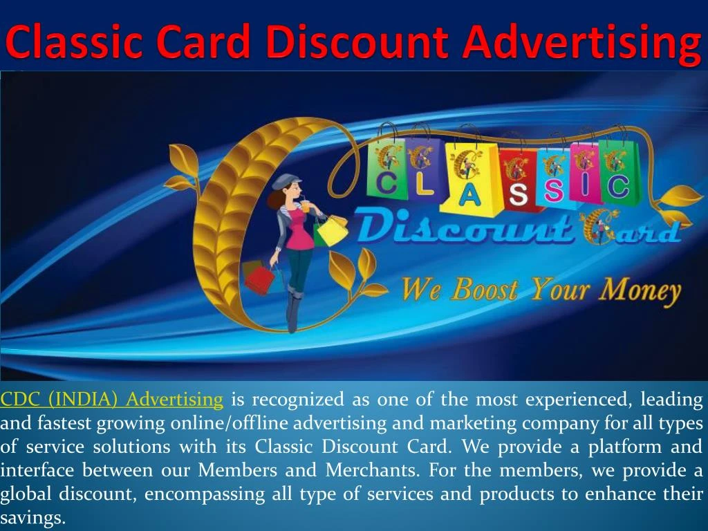 classic card discount advertising
