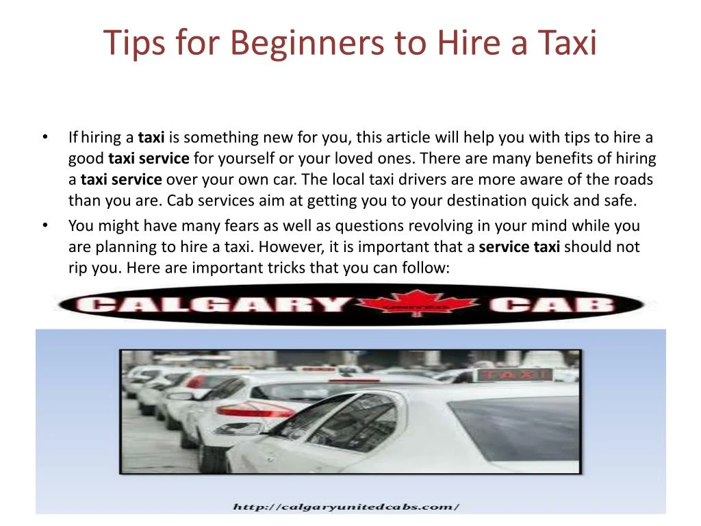 tips for beginners to hire a taxi